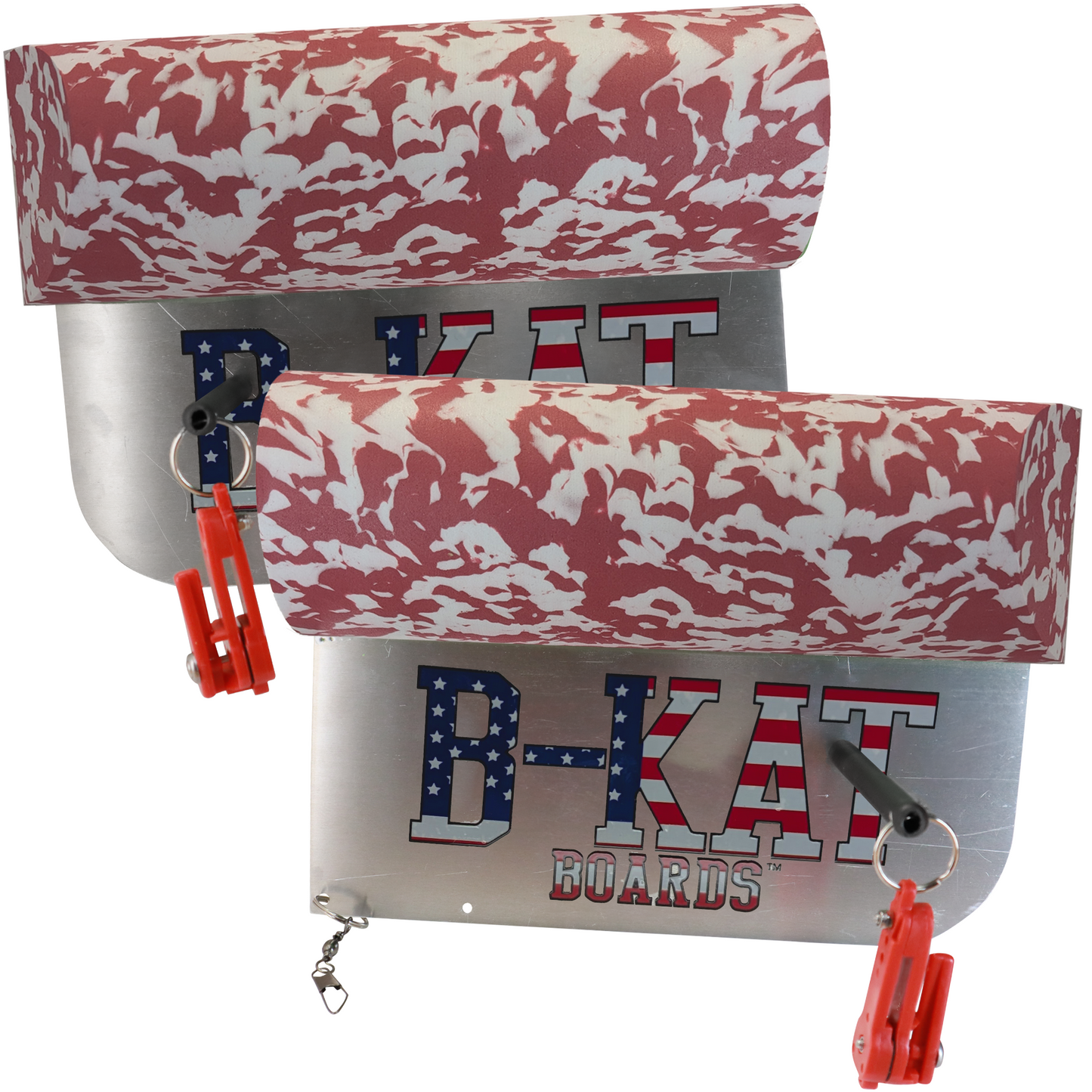 patriotic red and white planer board for catfish