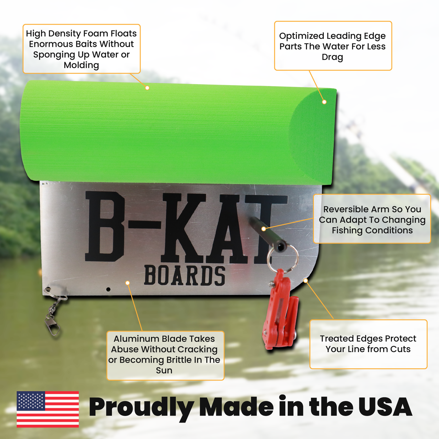 strong metal and eva foam planer board for catfish